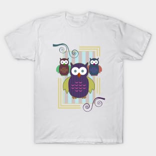 Striped Owls T-Shirt